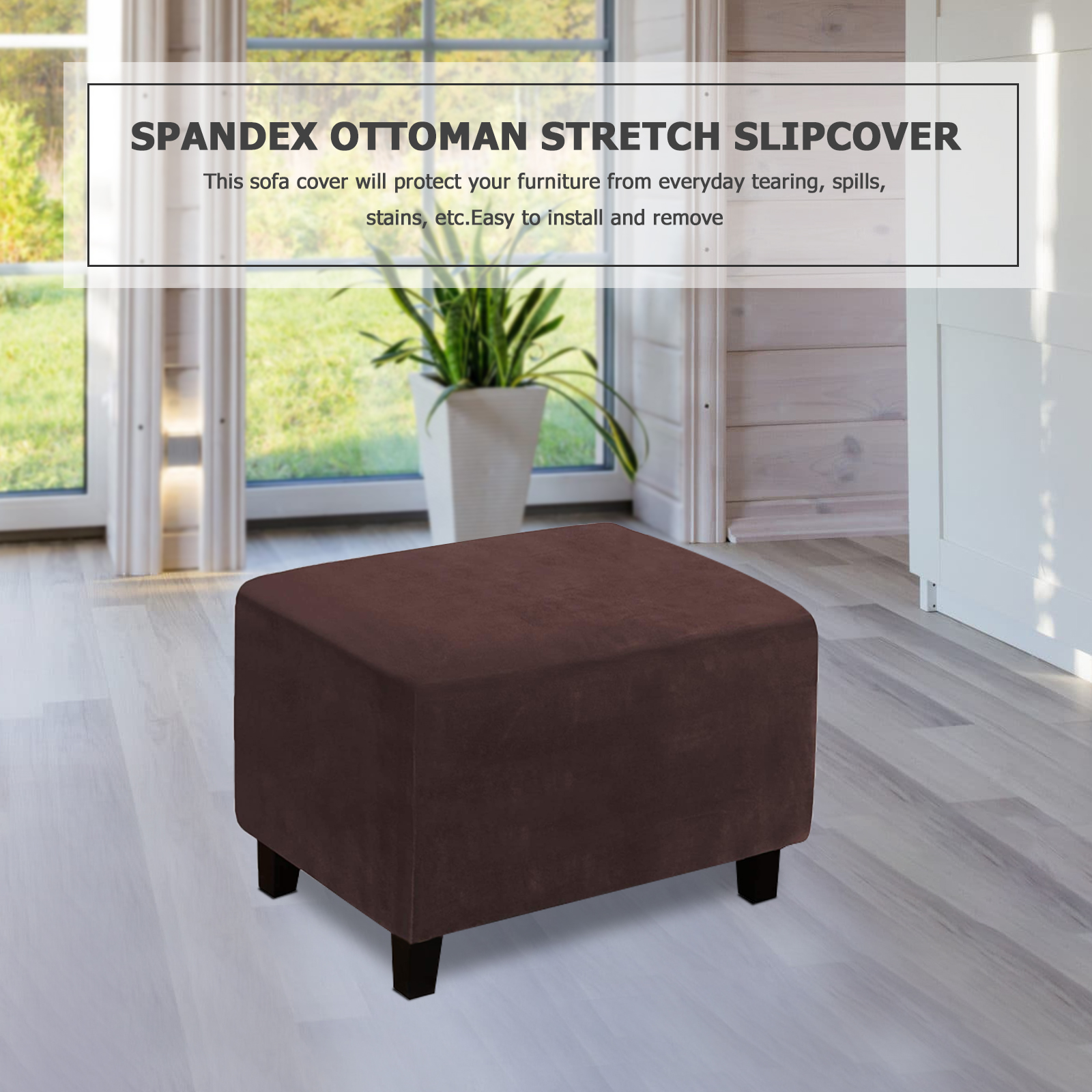 Elastische Fußhocker Abdeckung Stretchhocker Ottoman Sofa Aufbewahrung Slipper Schutz - Bild 75 von 76